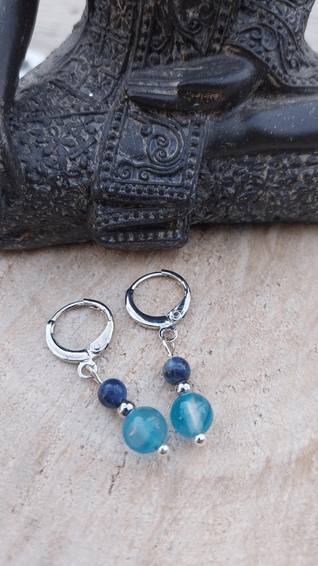 Boucles en Agathe et Sodalite