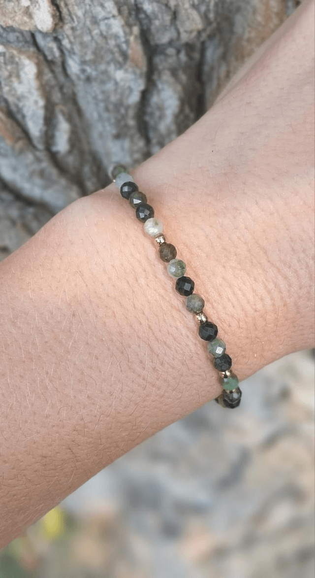 Bracelet Tourmaline verte facettée 