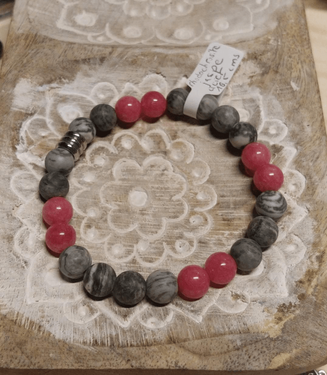 Bracelet Rhodochrosite et Jaspe