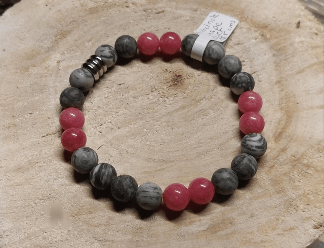 Bracelet Rhodochrosite et Jaspe