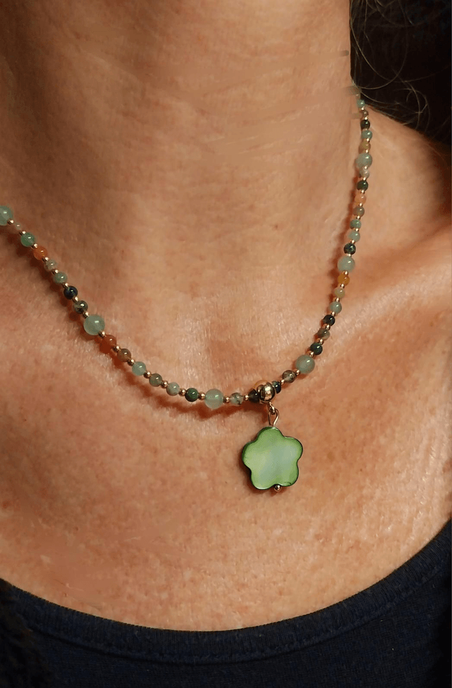 Collier en pierre d'Agathe "India agathe"