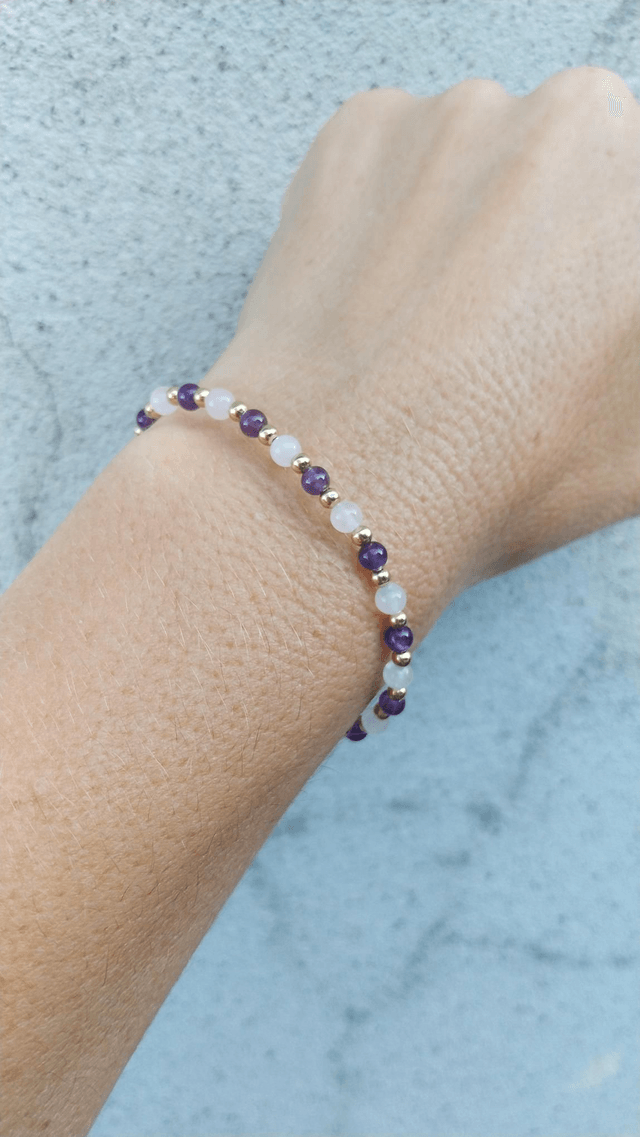 Bracelet et Quartz Rose et Améthyste 