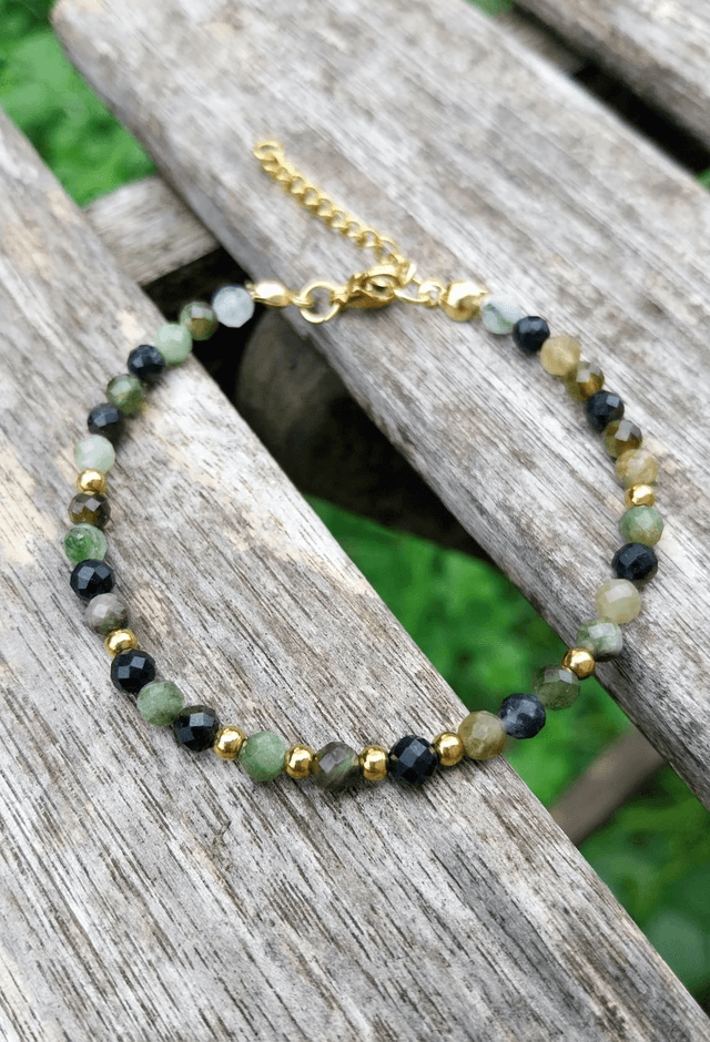 Bracelet Tourmaline verte facettée 
