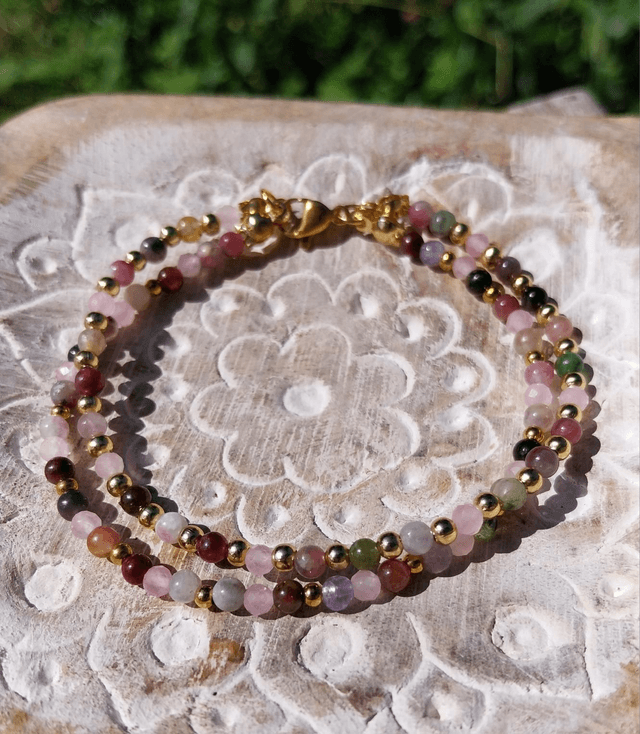 Bracelet en Tourmaline et Quartz rose