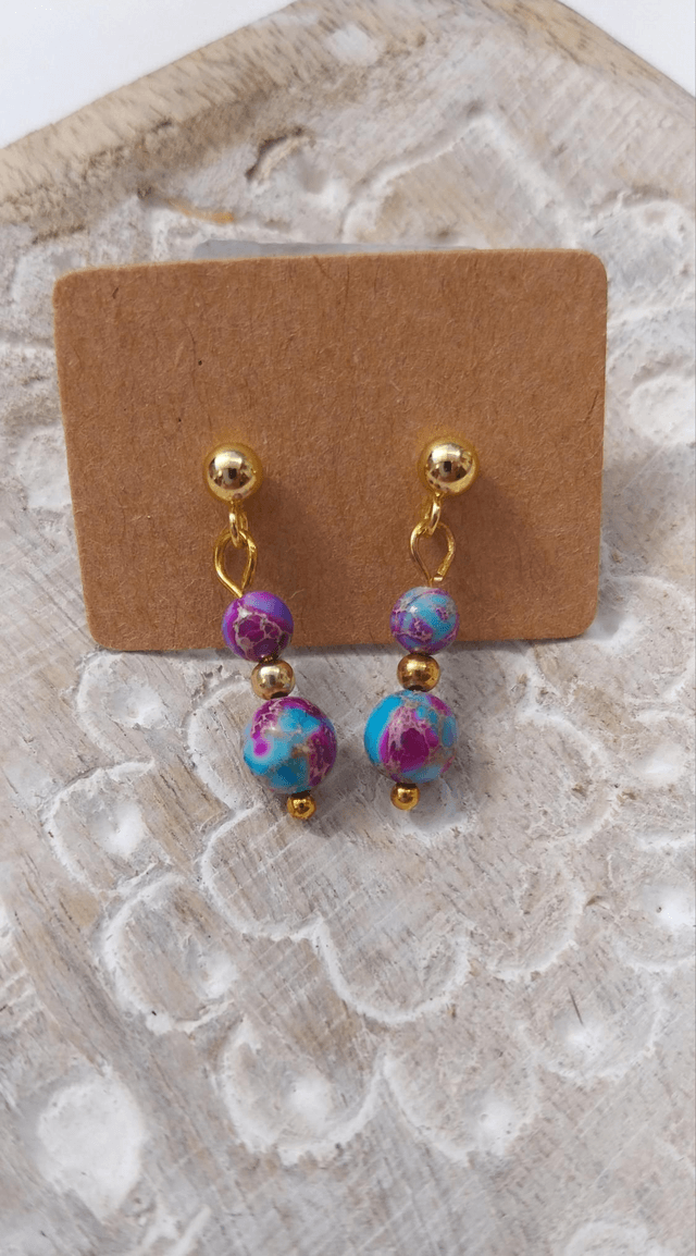 Boucles en Jaspe de sédiments de mer 