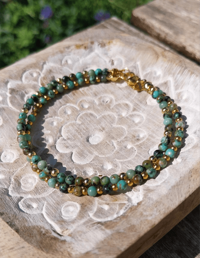 Bracelet en pierres naturelles de Turquoise africaine 