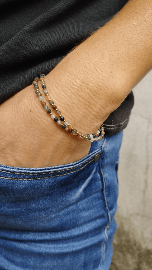 Bracelet double en Agathe Indienne