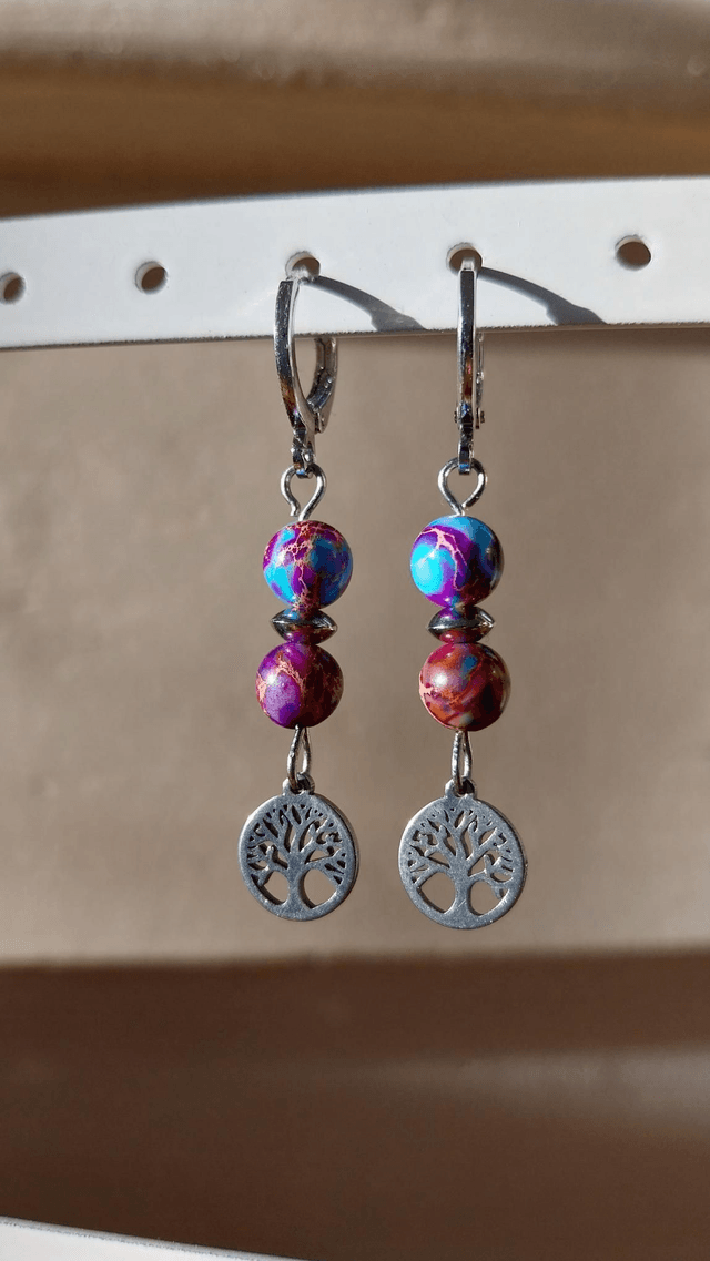 Boucles "arbre de vie" et Jaspe de sédiments de mer