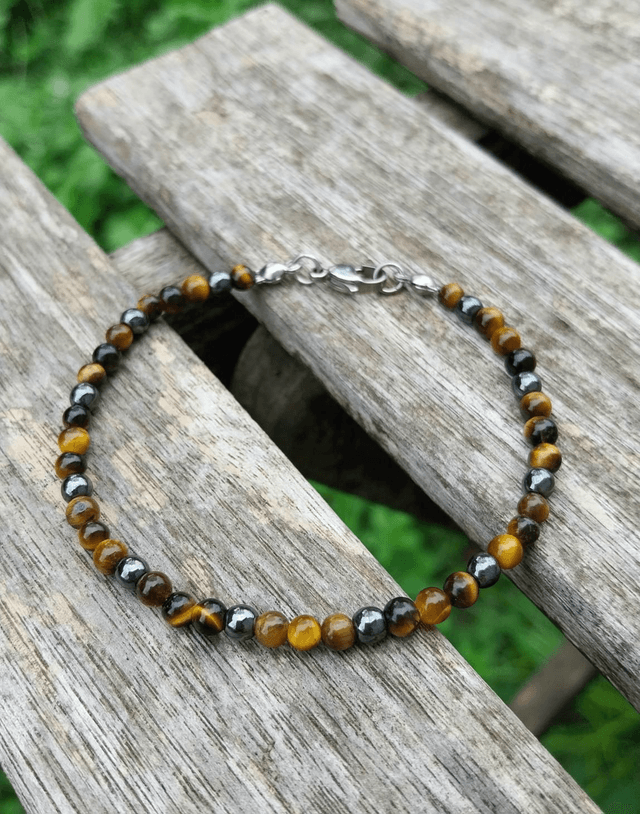Bracelet en Oeil de tigre et Hematite