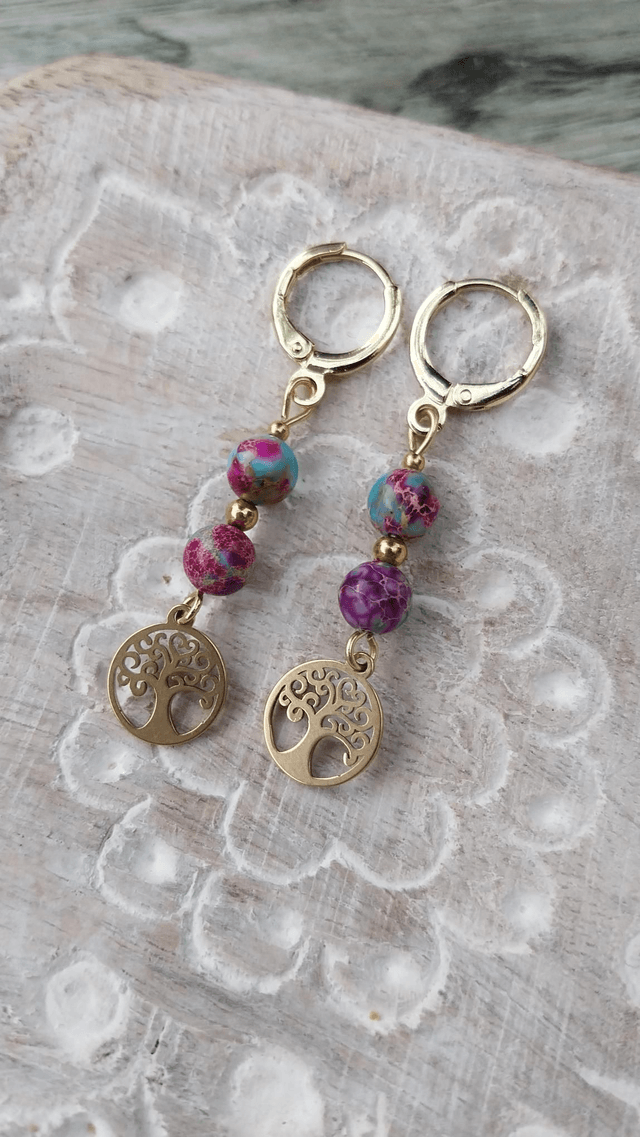 Boucles "arbre de vie" et Jaspe de sédiments de mer