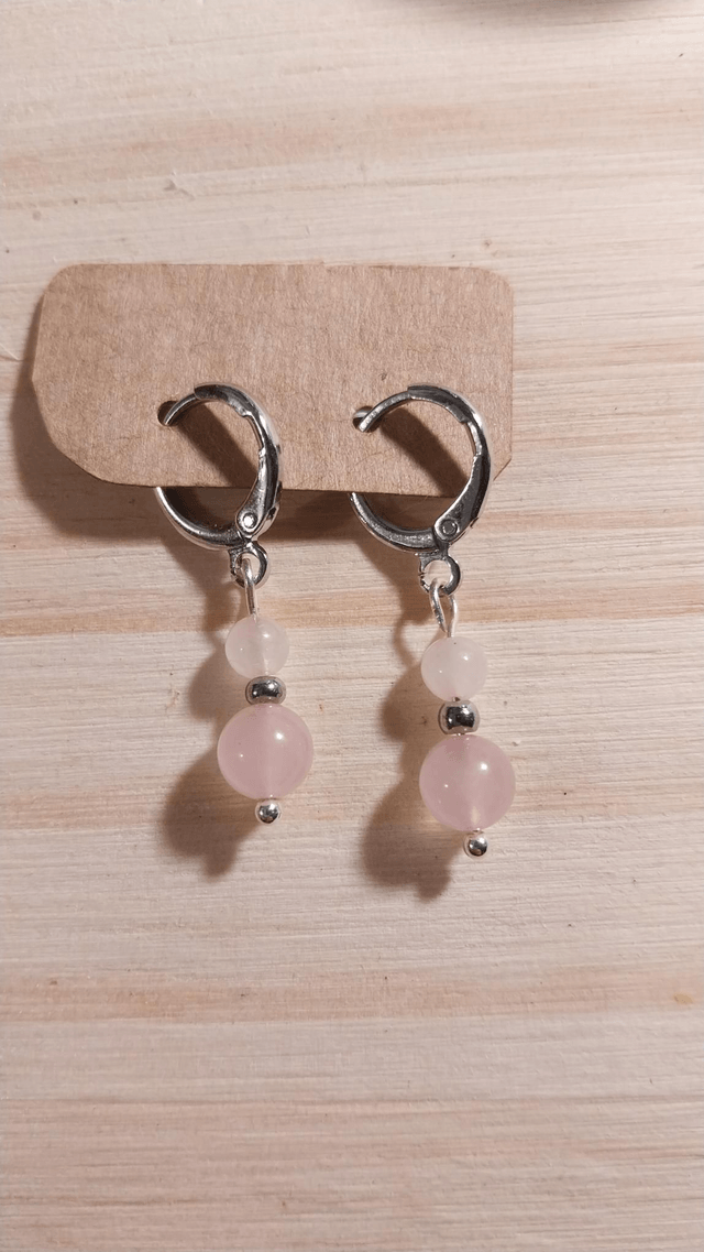 Boucles en Quartz rose