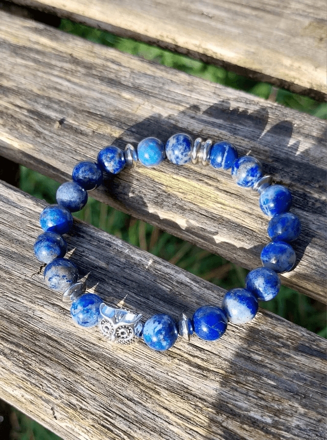 Bracelet "Hibou" en Lapis Lazuli 