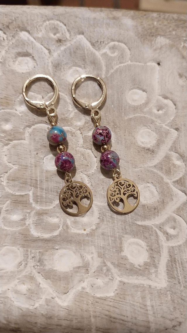 Boucles "arbre de vie" et Jaspe de sédiments de mer
