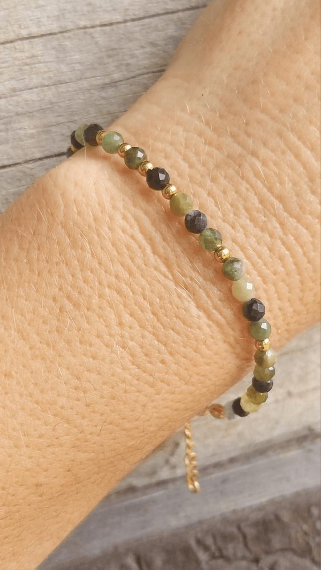 Bracelet Tourmaline verte facettée 