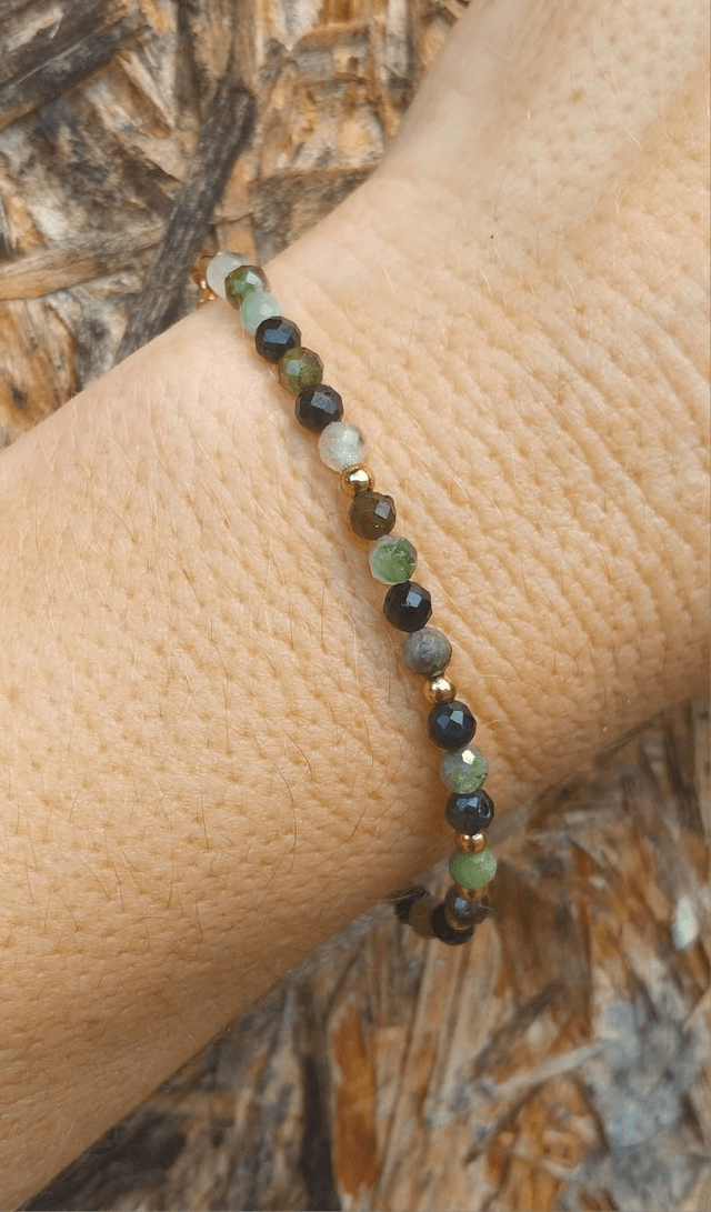 Bracelet Tourmaline verte facettée 