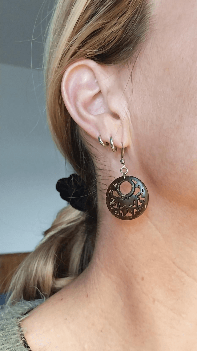 Boucles d'oreilles en bois de coco