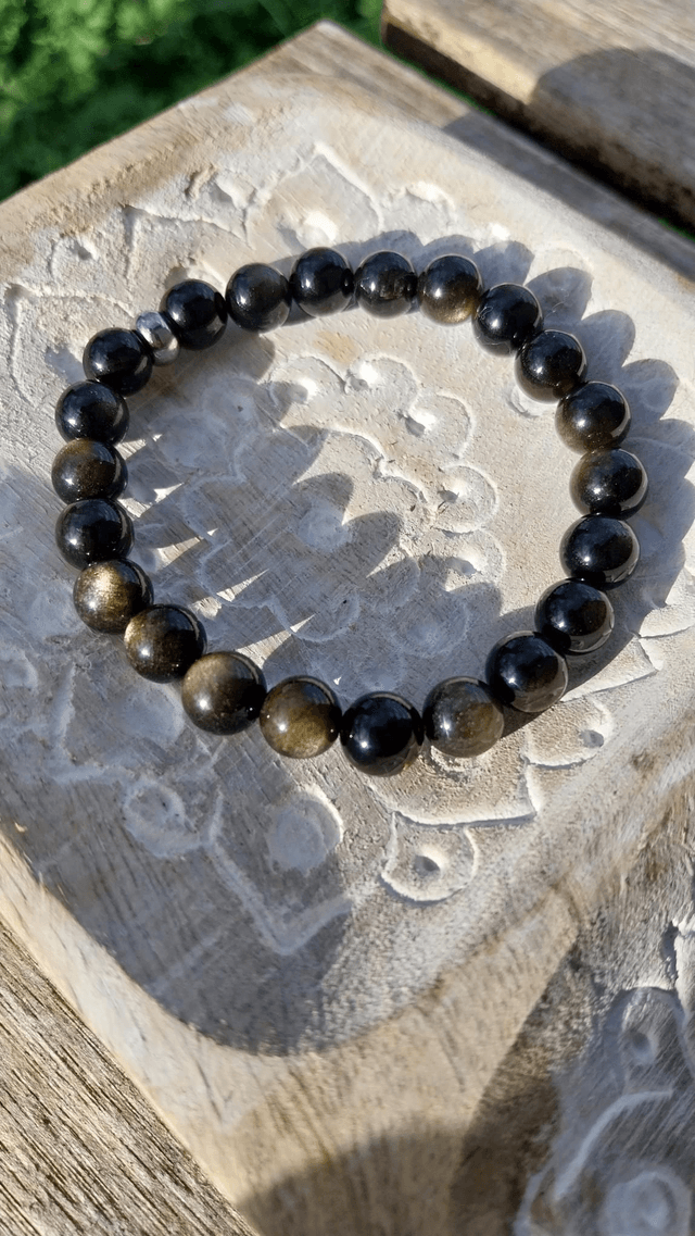 Bracelet Obsidienne dorée qualité 7A