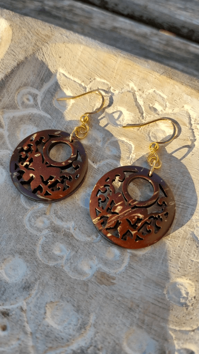 Boucles d'oreilles en bois de coco
