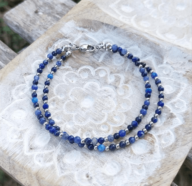 Bracelet double en Lapis-Lazuli 
