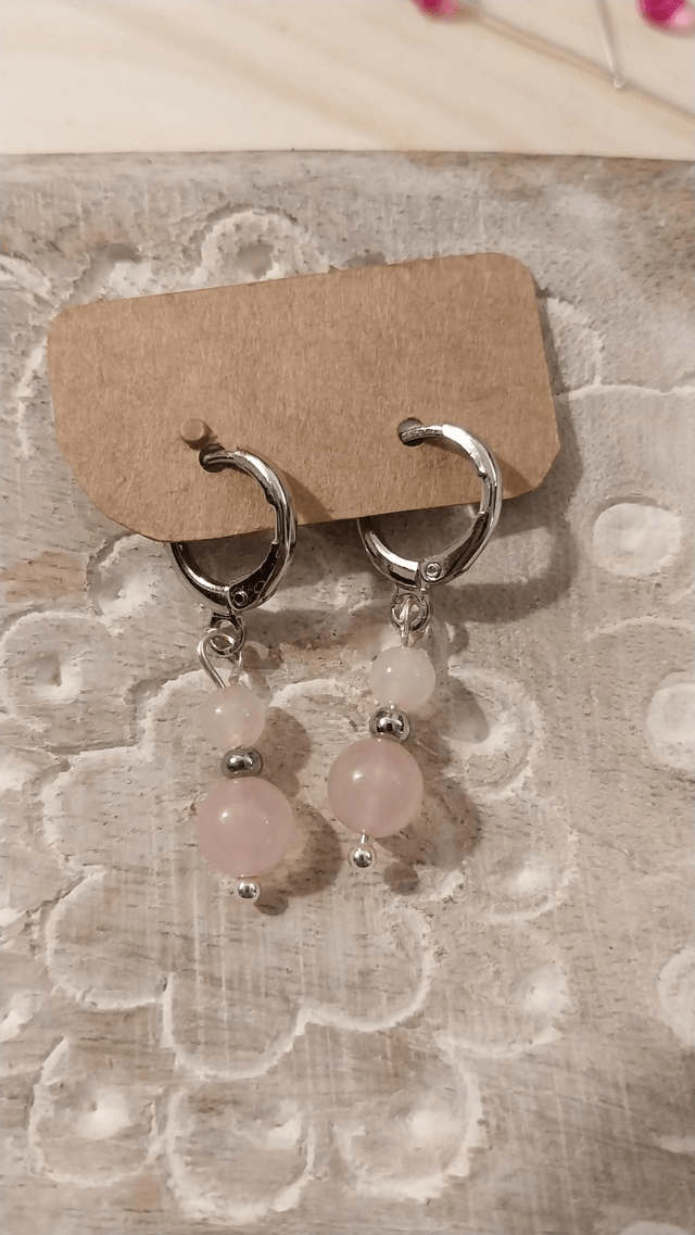 Boucles en Quartz rose