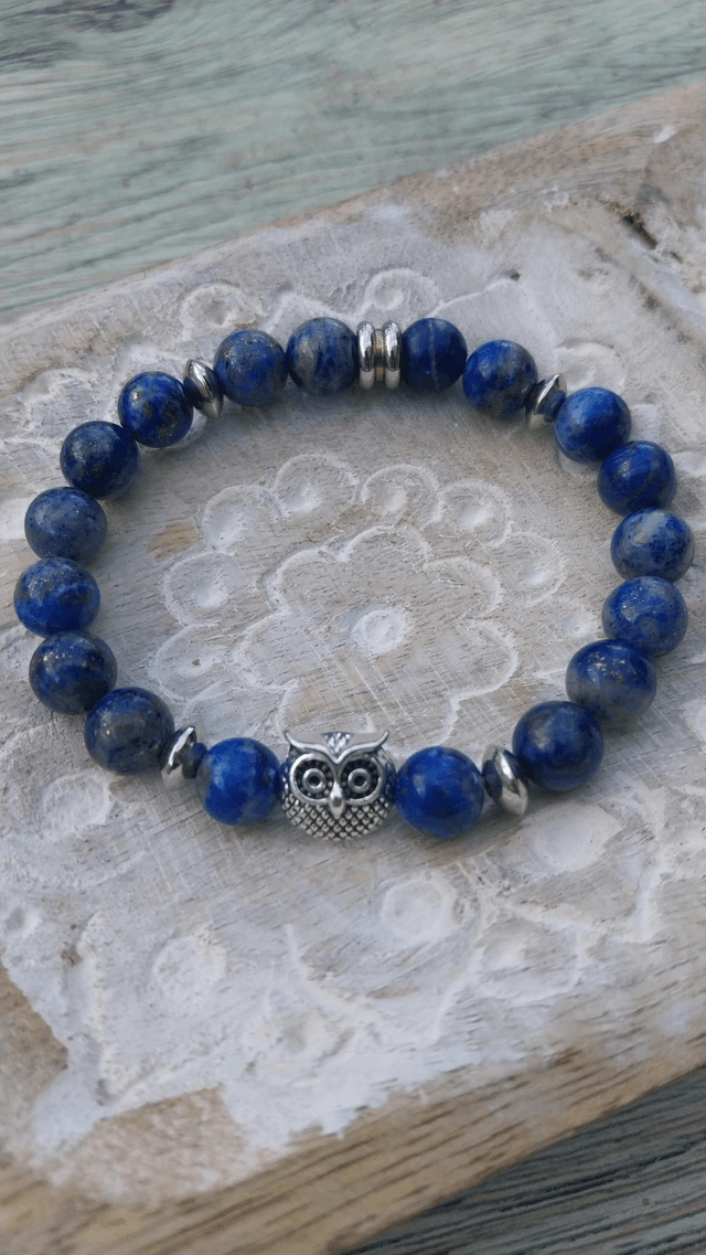 Bracelet "Hibou" en Lapis Lazuli 