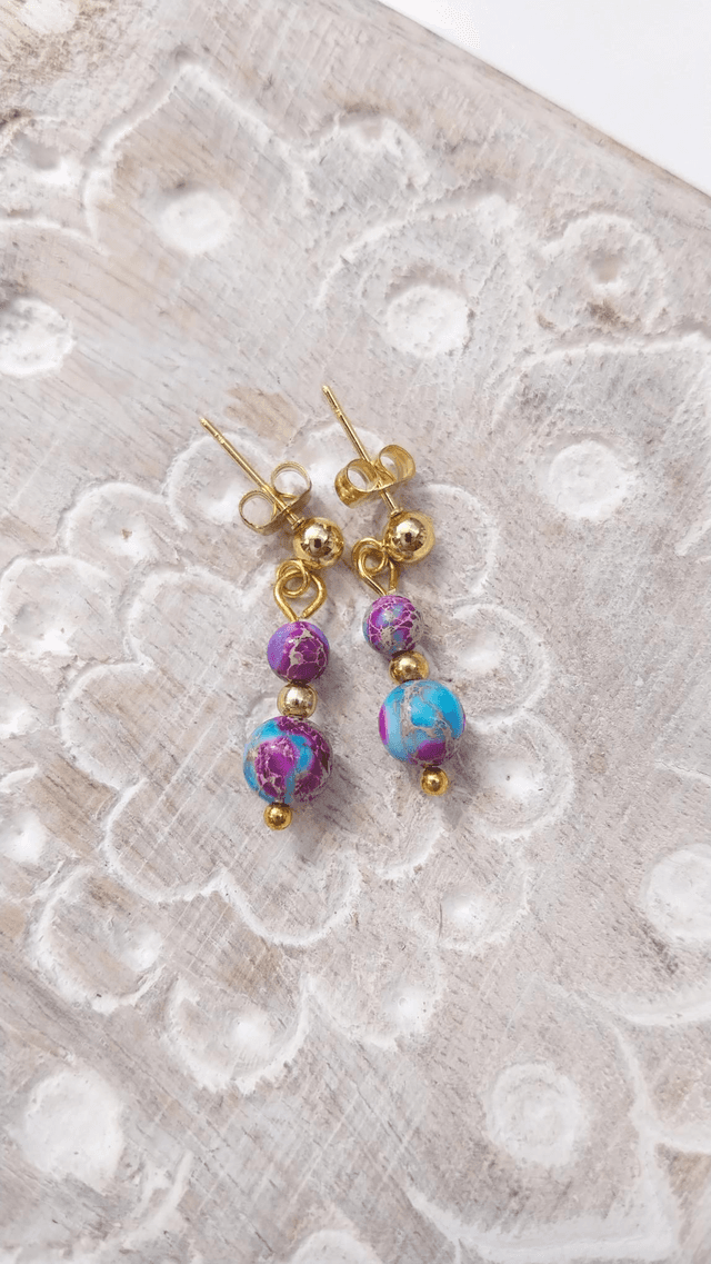Boucles en Jaspe de sédiments de mer 