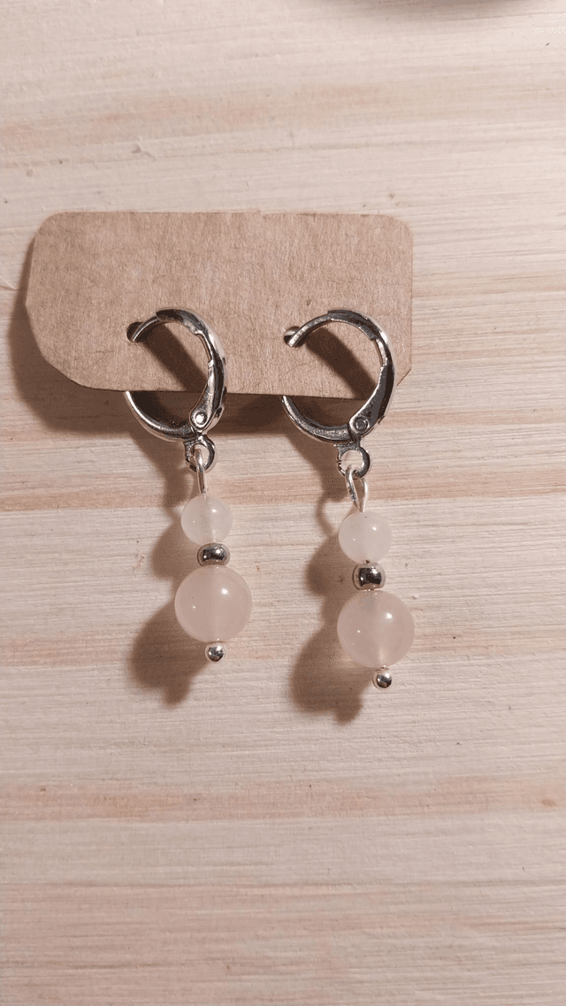 Boucles en Quartz rose