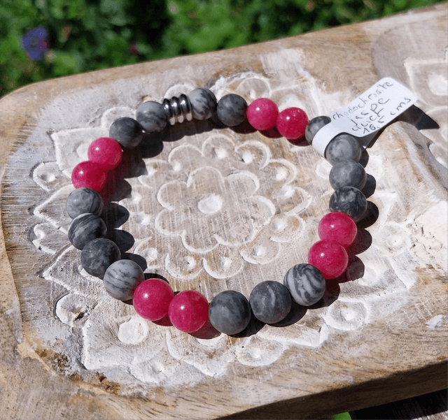 Bracelet Rhodochrosite et Jaspe