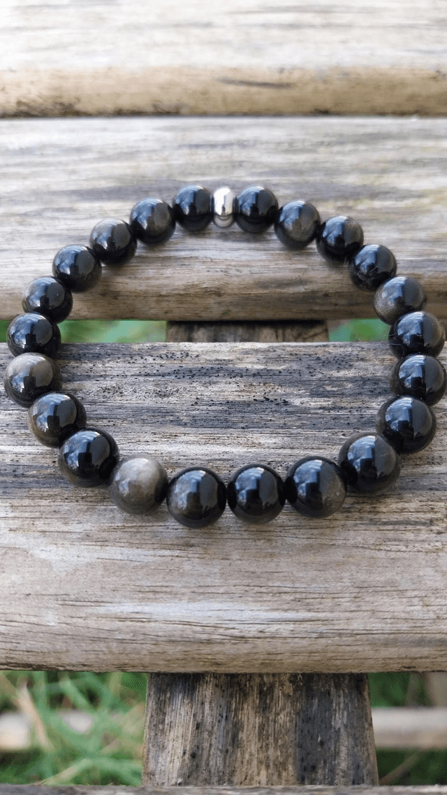 Bracelet Obsidienne dorée qualité 7A